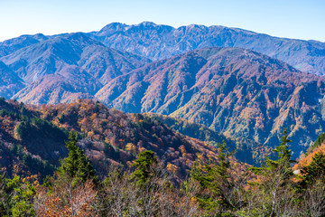 栂の木台駐車場から三方岩岳に向かう途中の眺め