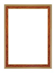 Obraz premium Golden frame for paintings, mirrors or photo isolated on white background