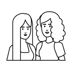 Obraz na płótnie Canvas couple businesswomen avatars characters