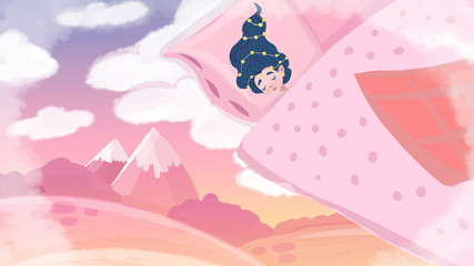 dream girls in pink magic world.