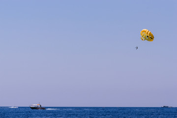 parasailing on the ocean