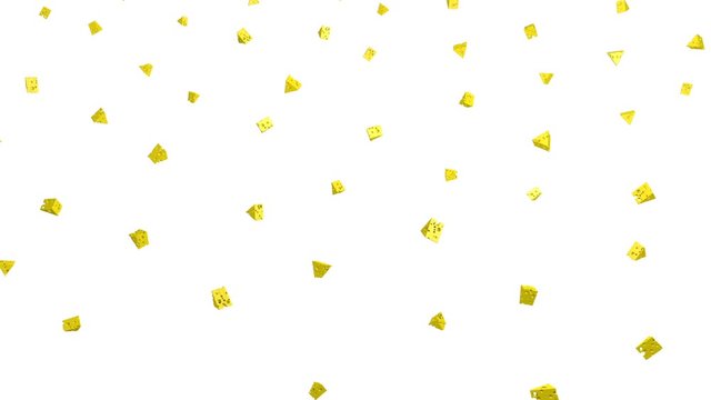 A pattern of rotating pieces of cheese.