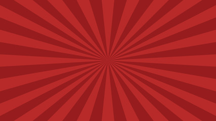 Red rays background. Sunburst abstract texture. Simple design vector illustration.