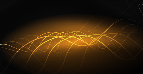 Neon lines wave background. Abstract composition