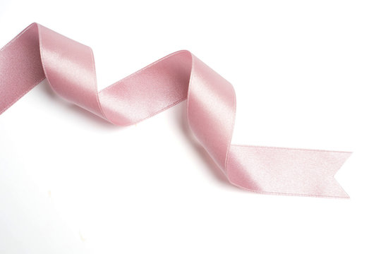 Pink Ribbon In Roll On White