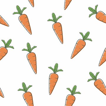 seamless pattern with carrots and leaves