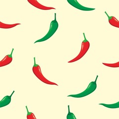 Seamless pattern of chili vector 