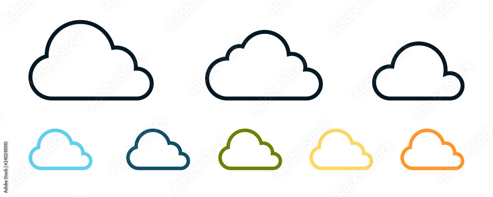 Canvas Prints clouds icon set isolated on a white background. logo and sign. cloud technologies. different colors.