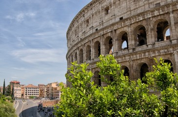 Obraz premium Stone details of the Colosseum in Rome, Italy