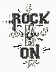 Rock on monochrome music poster