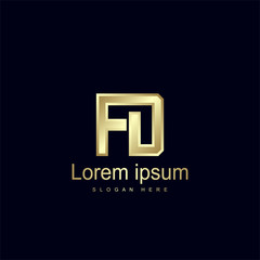 Fototapeta premium Initial Letter FD Logo Template Vector Design