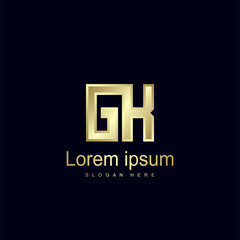 Obraz premium Initial Letter GK Logo Template Vector Design