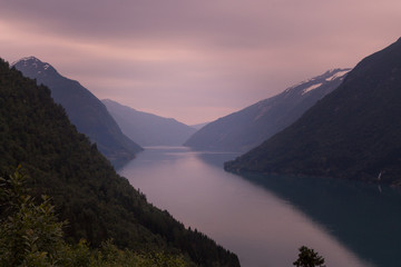 The most famous norwegian fjord, the Sognefjord (Fjord of dreams) at Norway.