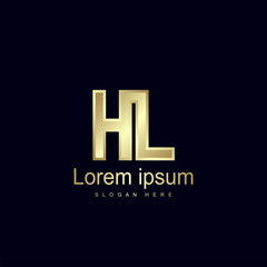 Initial Letter HL Logo Template Vector Design