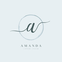 Elegant Initial Letter Type A Logo With Brushed Circle 