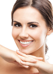 Obraz premium Portrait of beautiful woman, on white