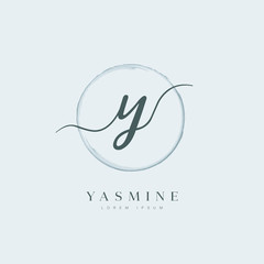 Elegant Initial Letter Type Y Logo With Brushed Circle 