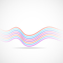 Abstract colorful wave of dotted lines. Vector