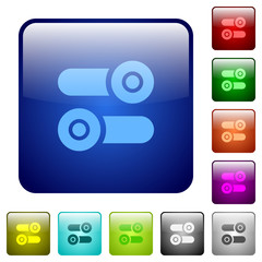 Toggle switches color square buttons