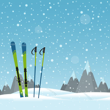 Skiing against the backdrop of mountains.