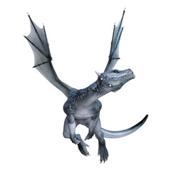 3D Rendering Fairy Tale Dragon on White