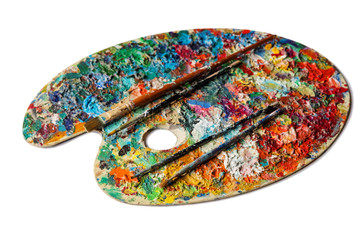 Colorful palette on a white background