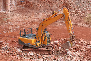 Digger on a construction site