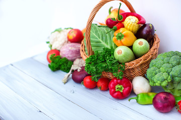 Fresh vegetables in basket.