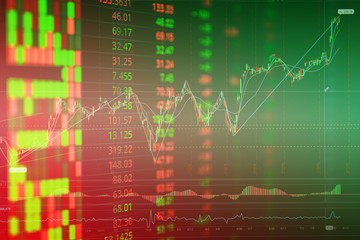 monitor screen business stock market table bid offer chart information