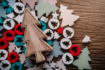 festive creative ideas concept Top Viewd ecoration  Christmas Gifts presents on Background