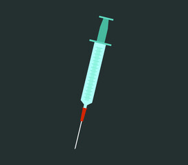 syringe icon on white background