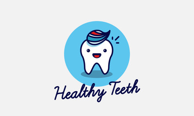 Obraz premium Healthy Teeth Poster with Cute Illustration