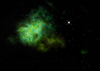 Fototapeta premium Star field in space and a nebulae. 3D rendering