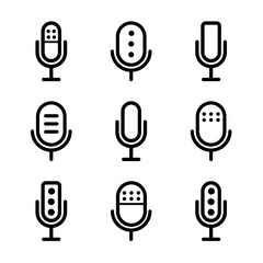 Microphones Icon Set