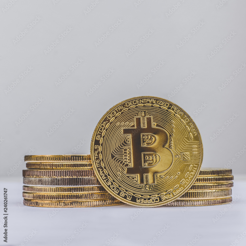 Poster Cryptocurrency Bitcoin. Digital virtual money for banking and international network payment with blockchain.