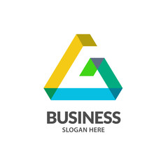 creative letter G triangle color logo vector illustration