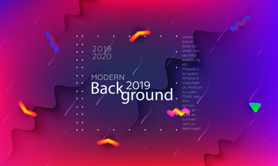 Colorful geometric background.  Dynamic shapes composition. Liquid color design template.  Abstract  vector cover for commercial concept.