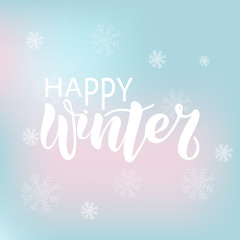 Naklejka na ściany i meble Vector illustration of Happy Winter with the inscription for packing product