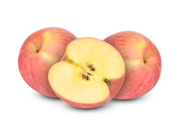 red apple on white background