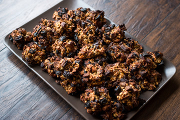 Homemade Granola Cookies with Dried Fruits Raisin and Dry Walnut.