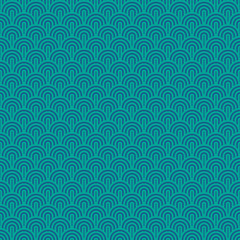 Seamless Chinese sea waves pattern, vector turquoise background radio mast Wallpaper with waves, abstract seamless pattern