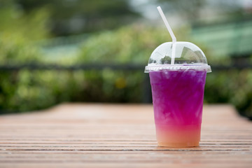 Fresh ice purple butterfly pea flower tea