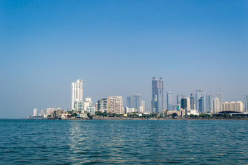 View of Mumbai city from sea