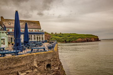 Restaurant on the wall overlooking the Atlantic Ocean