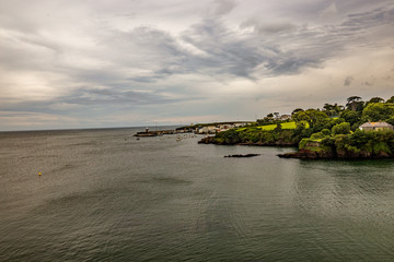 A view towards an Irish seaside village