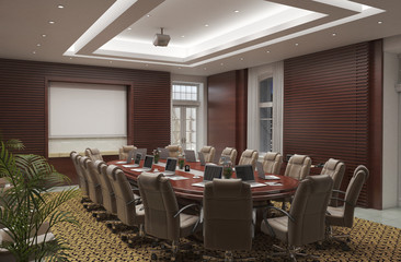 conference room, meeting room, interior visualization, 3D illustration