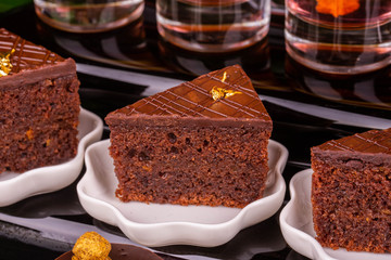 A chocolate biscuit with chocolate