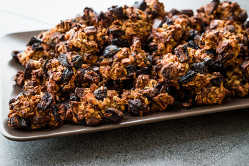 Homemade Granola Cookies with Dried Fruits Raisin and Dry Walnut.