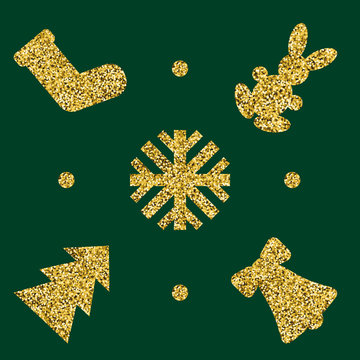 gold pattern on green background