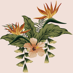 Summer floral composition botanical print